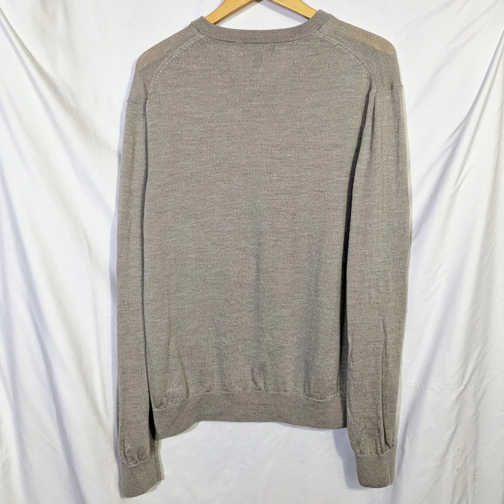 Banana Republic Merino Wool V-neck Pullover Sweater‎ Neutral Lighweight Warm XL